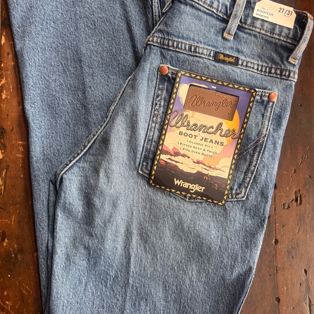 Wrangler Men’s Bootcut Jeans - Light Wash Blue